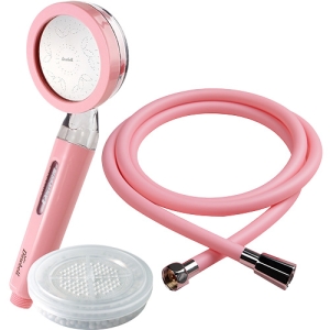 듀벨 와이즈아이 컬러 샤워기 + 컬러 샤워호스 2m 세트 1세트 핑크