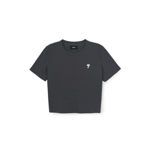 MLB 여성 빈티지 슬림 골지 반팔 티셔츠 3FTSB0663-10CGD