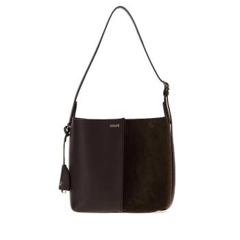 로에베 브라운 가죽 스웨이드 빌바오 버킷백 A418WRPX01 DARKCHESTNUT_이미지