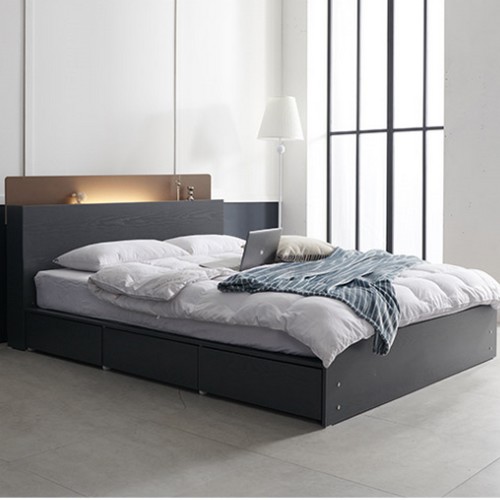 크렌시아 소놉스 리노 평상서랍형 LED침대 Q (매트별도)_이미지