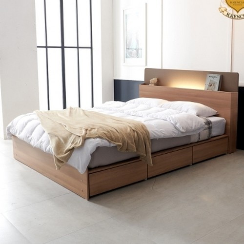 크렌시아 소놉스 리노 평상서랍형 LED침대 Q (매트별도)