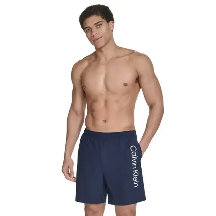 캘빈클라인 맨즈 Regular-Fit Quick-Dry 5인치 Swim Trunks Compression 숏 Liner 네이비 209..