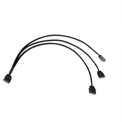 ALPHACOOL Y형 스플리터 ARGB 3pin to 3x3-pin 케이블 (0.3m, 블랙)
