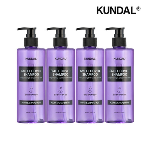 쿤달 스멜커버 청소년 샴푸 플럼앤그레이프프룻 400ml (4개)_이미지