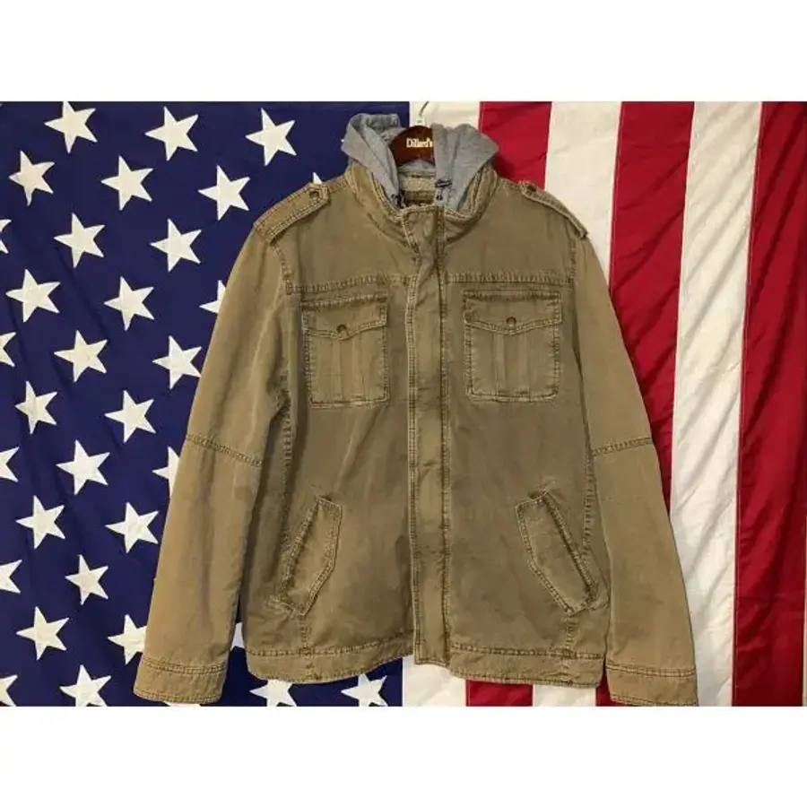 리바이스바디웨어 남성 워시드 코튼 지퍼 탈부착형 후드 밀리터리 재킷 2XL 사이즈 5561496