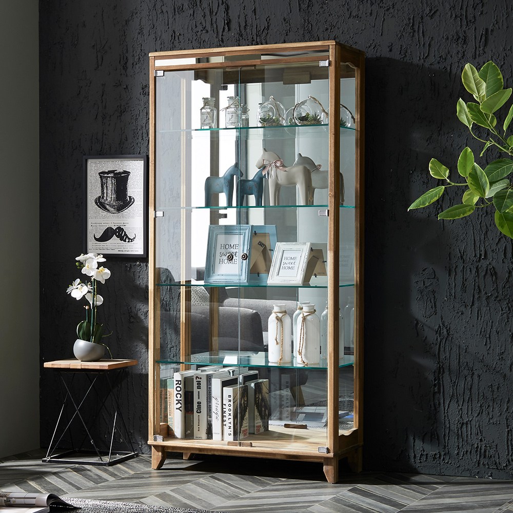 위드 원목 유리 진열장