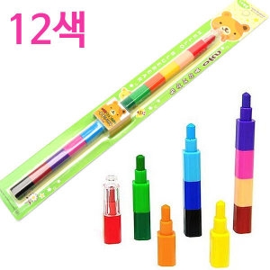 12색 롱블럭 색연필  블록색연필 칼라 미니색연필 카_이미지