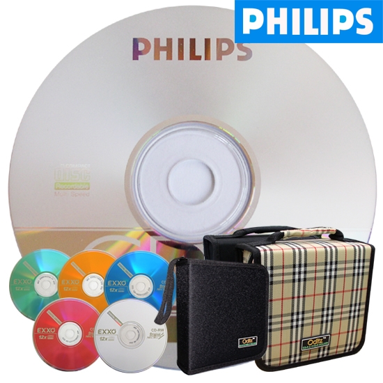 필립스 CD-R 700MB 52x 케익 + 시디자켓 (50장)