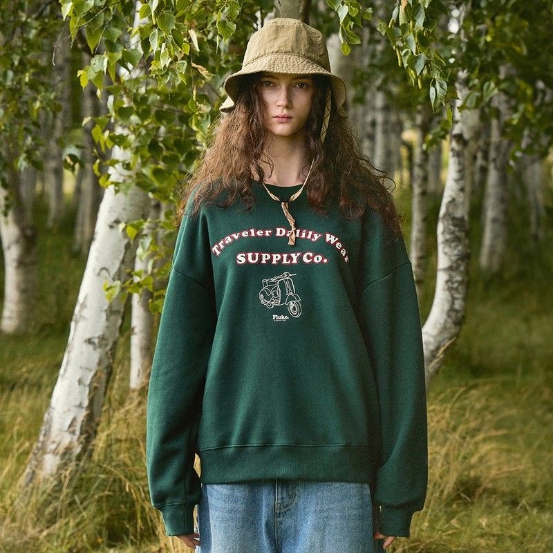 플루크(FLUKE) 바이크 트래블 맨투맨 티셔츠 FMT3078 / 4color W