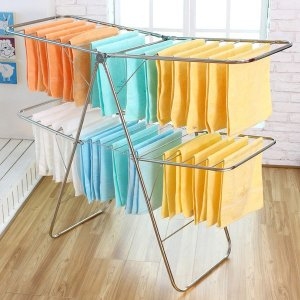웰라이프 Y형 접이식 빨래건조대 빨래행거 2단 플러스 올스텐