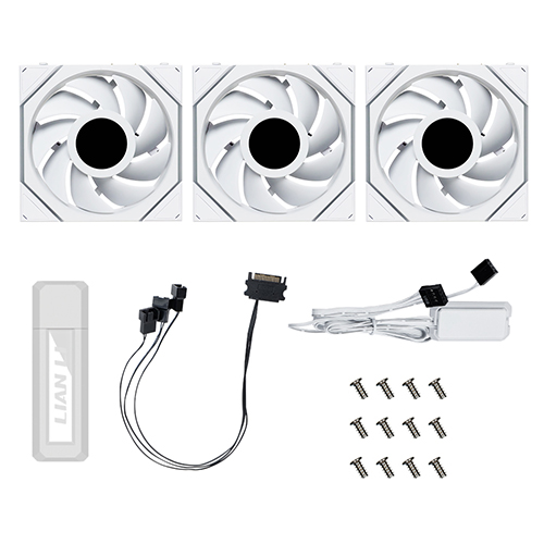 리안리 UNI FAN TL Wireless LCD 120 (3팩, 화이트)_이미지