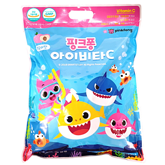 태양생활건강  핑크퐁 아이비타C 복숭아맛 1000정 (1개)