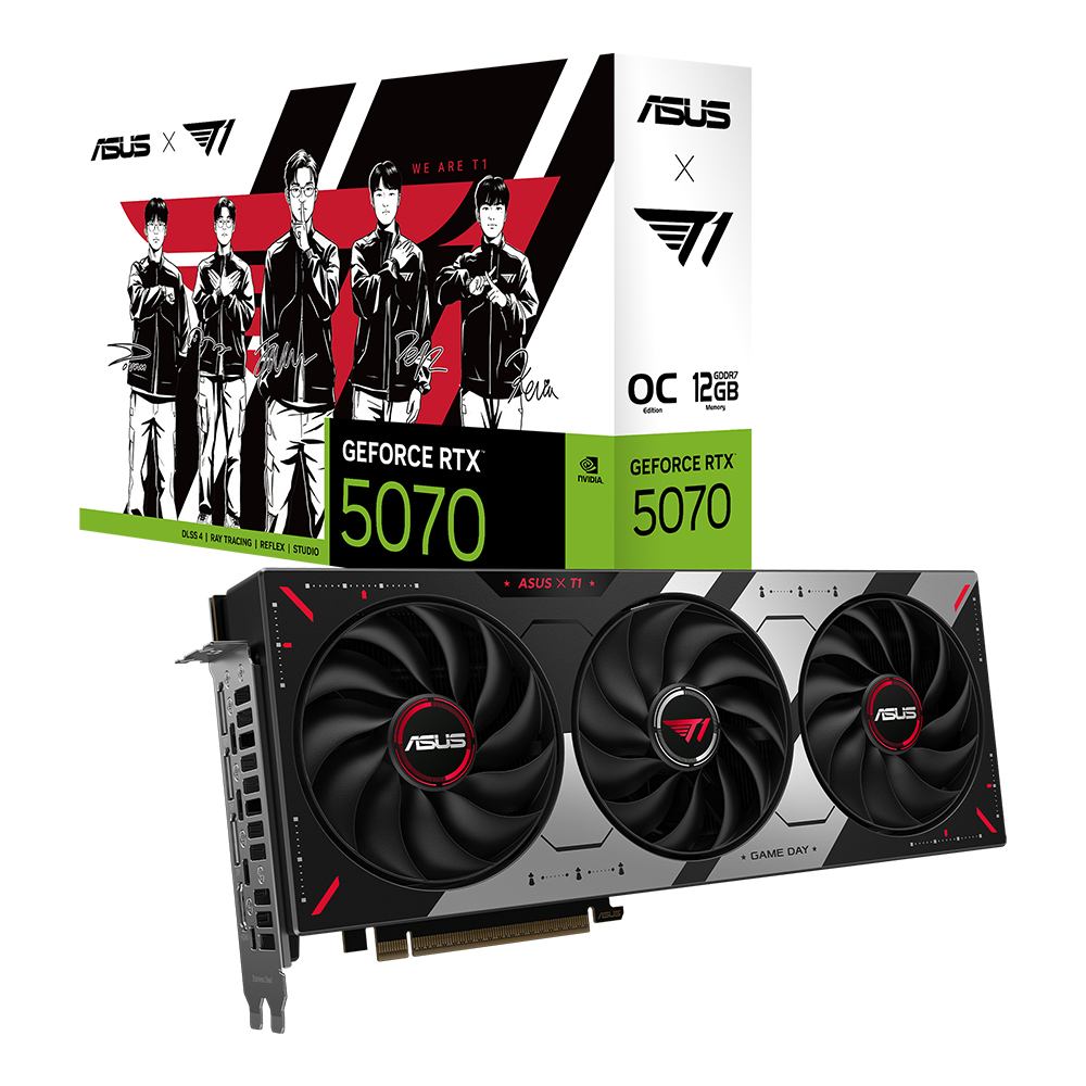ASUS 지포스 RTX 5070 OC D7 12GB T1 Edition 대원씨티에스이미지입니다. 누르면 해당 게시물로 새창이동합니다.