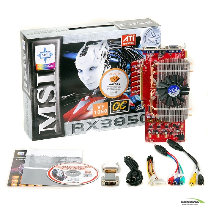 MSI �󵥿� HD 3850 RX3850-T2D512E OC D3 512MB VF1050
