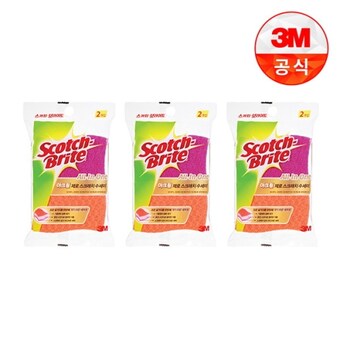 3M 스카치브라이트 제로스크래치 펄프<b>수세미</b> 흠집방지용 2매