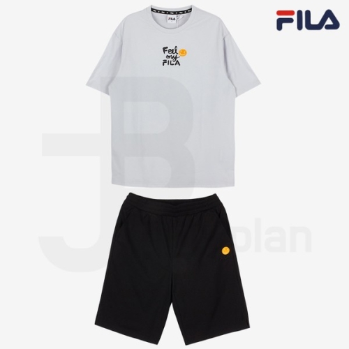 휠라 키즈 스마일 그래픽 반팔 반바지 상하세트 FK2FSF2202X_이미지