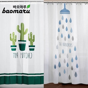 커튼전문샵  북유럽 방수 화장실 욕조 욕실 샤워 커튼 커텐 봉