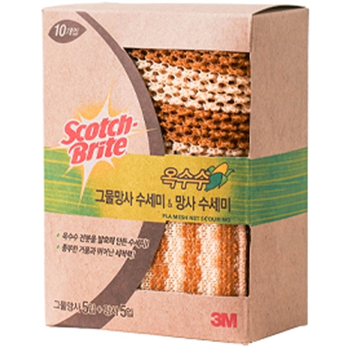 스카치브라이트 내츄럴 옥수수 수세미 세트 10개입 1개