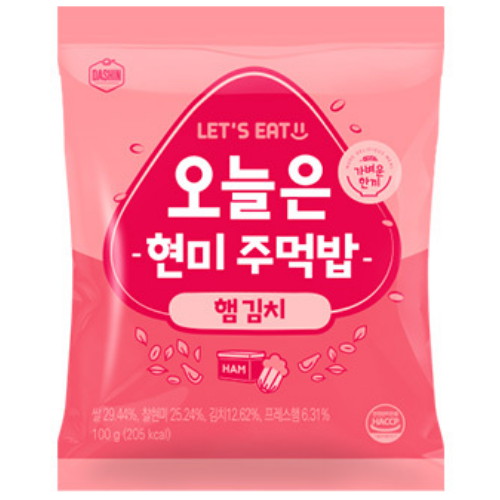 오늘은 현미 주먹밥 햄김치 100g