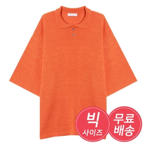 리빌모아 <b>남자</b> 여름 <b>오버</b><b>핏</b> 카라넥 <b>반팔</b> 니트티 AC-KNH-Q015-네이비