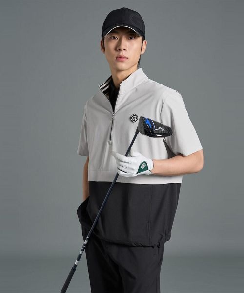 GOLF B_under 남성 타공 반소매 아노락 베이지 BJ6242B21A 290462