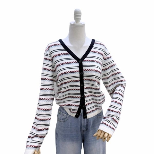 에잇컨셉 하프 / 마랑 스트라이프 니트 가디건 C26B7FCD024_이미지