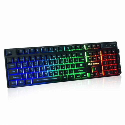 지클릭커 슈퍼히어로 G3 Plus 레인보우 LED 게이밍 104 (블랙)_이미지