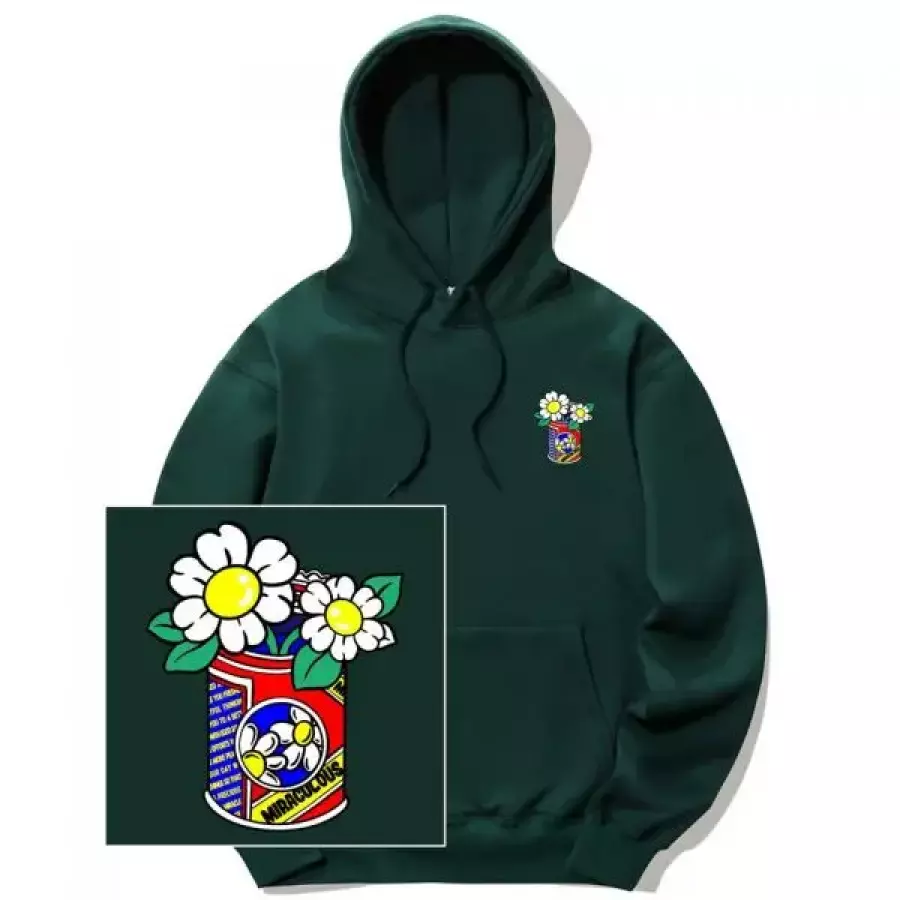 DAISY CAN VASE LOGO 후드티 그린 TRIP23HD022