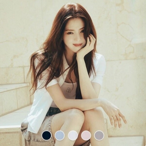 지오다노 여성 포플린 반팔 크롭 셔츠 345515/05345515_이미지