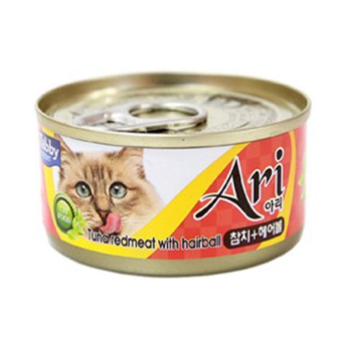 테비토퍼 아리 참치+헤어볼 캔 80g (1개)_이미지