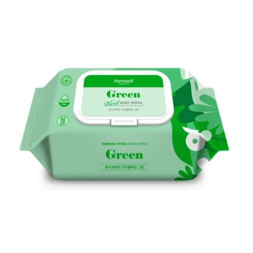 쿠팡 탐사 비비드 아기물티슈 그린 캡형 70매 (10팩)