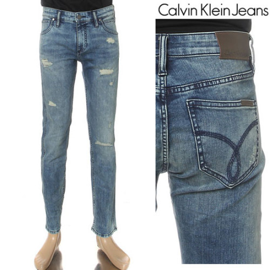 캘빈클라인 캘빈클라인진 남성 디스트로이드 스컬티드 슬림핏 진 J305606