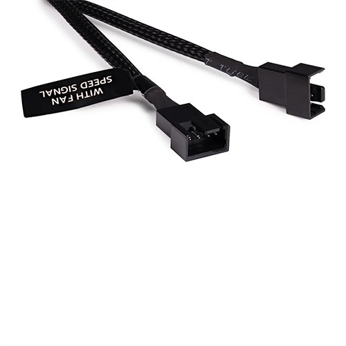 ALPHACOOL Y형 스플리터 4pin to 3x4pin PWM 케이블 (0.6m, 블랙)_이미지