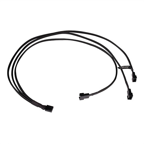 ALPHACOOL Y형 스플리터 4pin to 3x4pin PWM 케이블 (0.6m, 블랙)