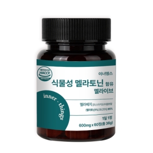 [불명] 이너띵스 식물성 멜라토닌 함유 멜라이브 600mg 60정 (1개)_이미지