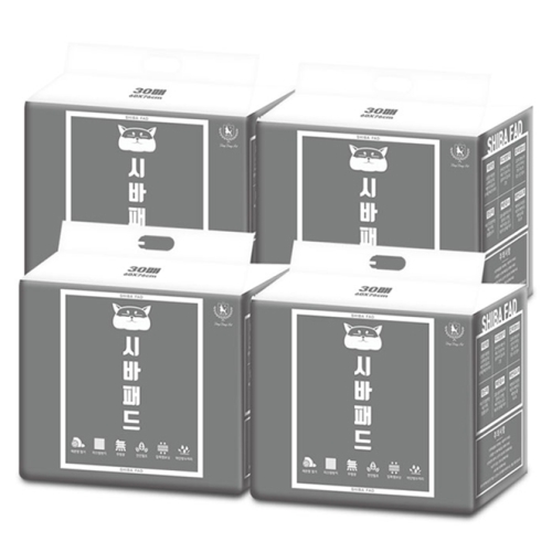 딩동펫 시바패드 레몬향 대형 30매 (4개)