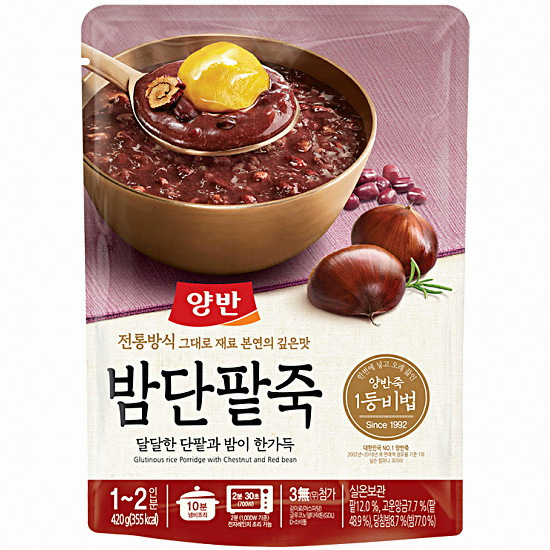 동원F&B 양반 밤단팥죽 420g이미지입니다. 누르면 해당 게시물로 새창이동합니다.
