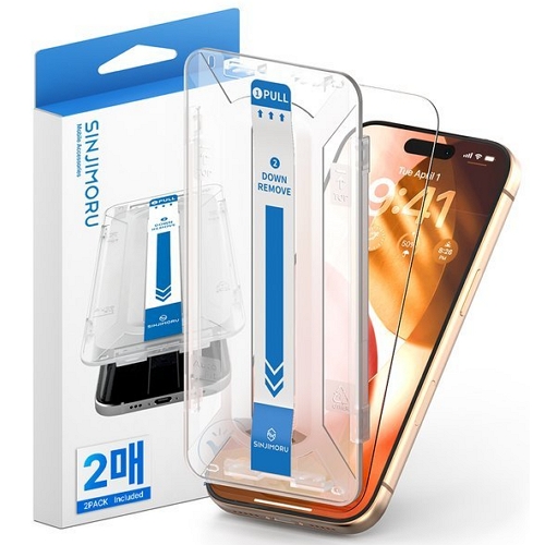 신지모루 아이폰16 듀얼포스 강화유리 보호필름 (액정 2매)_이미지