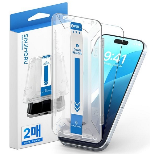 신지모루 아이폰16 듀얼포스 강화유리 보호필름