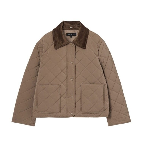 올리브데올리브 코듀로이 카라배색 다이아 퀼팅 패딩점퍼 OP5WMA140_s