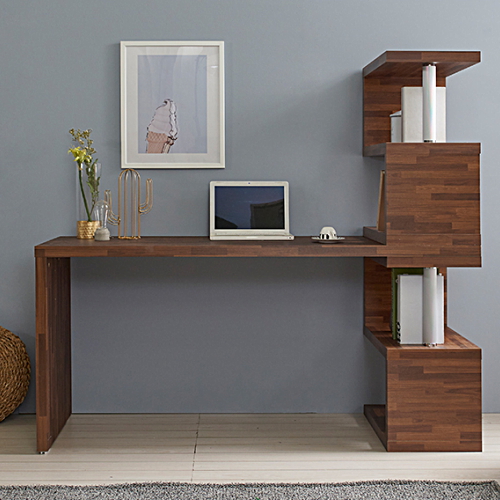 셀레스타 워너비 책상+4단 소형 책장 세트 (1600x550)_이미지