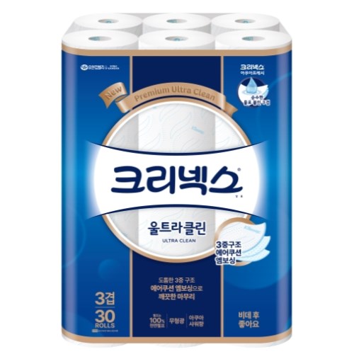 크리넥스 울트라 클린 27m (30롤) (4팩)_이미지