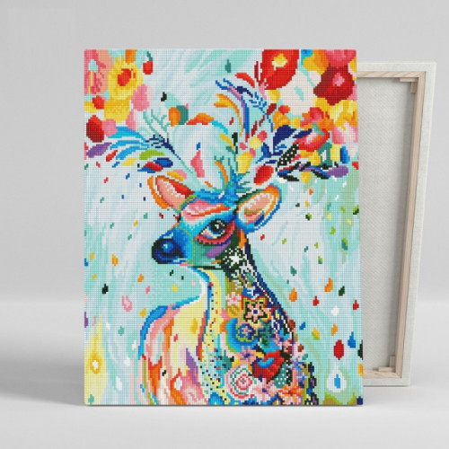 아이러브페인팅 DIY 캔버스형 보석십자수 무지개 사슴
