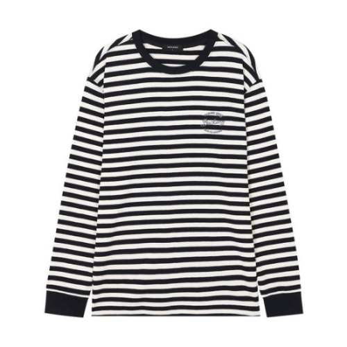 버커루 남성 와플 스트라이프 R넥 TS B245TS050P