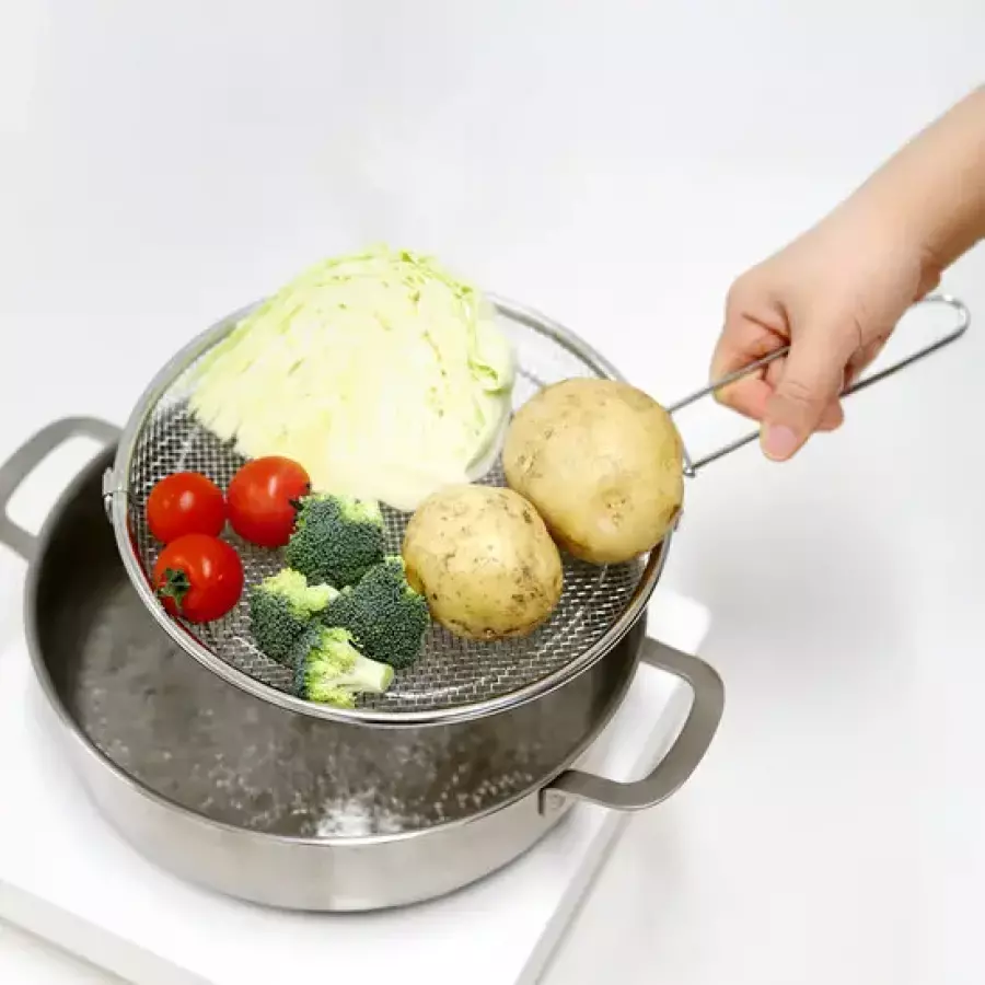 리본제이 304 스텐 채반 찜기 탈부착 손잡이형 (22cm, 2개)_이미지