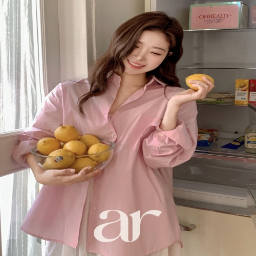 아뜨랑스 색감맛집/보호본능유발/여리오버핏 르미 베이직 포켓 루즈핏 코튼 셔츠 bs8611_이미지