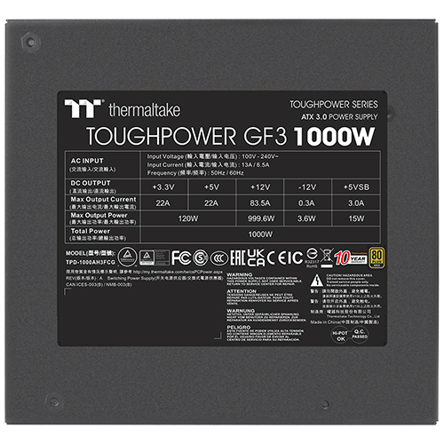 써멀테이크 터프파워 GF3 1000W GOLD 풀모듈러 ATX3.0_이미지