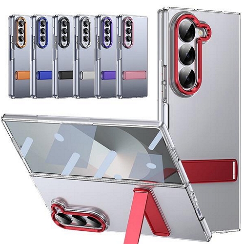 갤럭시Z 폴드6 투명 슬림 모던 하드 킥스탠드 케이스