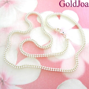 메디쉬재팬 럭셔리 세련된 2.8mm 투투볼 체인 실버목걸이 41369c 공용체인_이미지