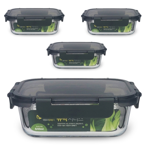 뉴락 내열오븐글라스 직사각 640ml 4p